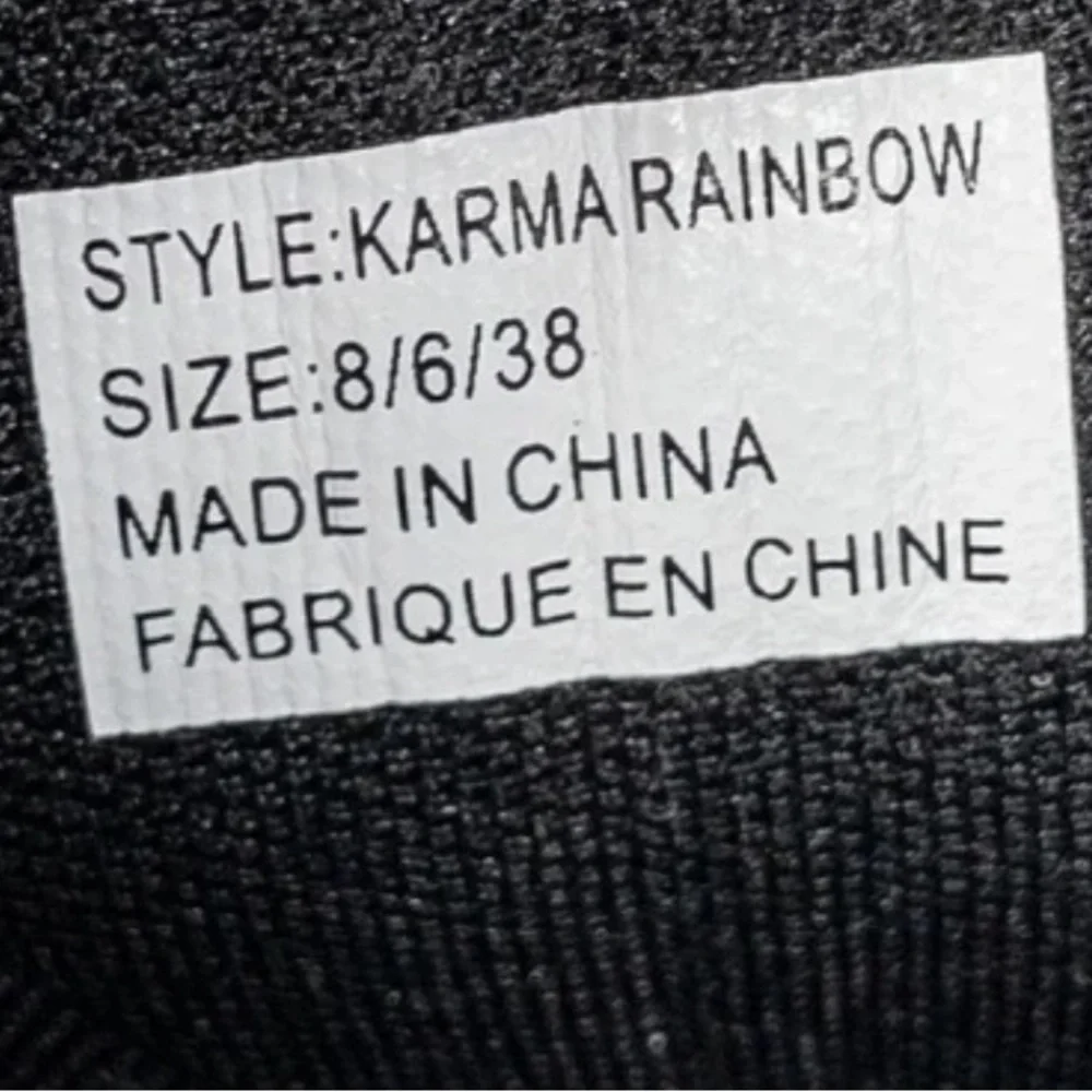 YRU Karma Rainbow Platform Black Vegan Boots Size 8